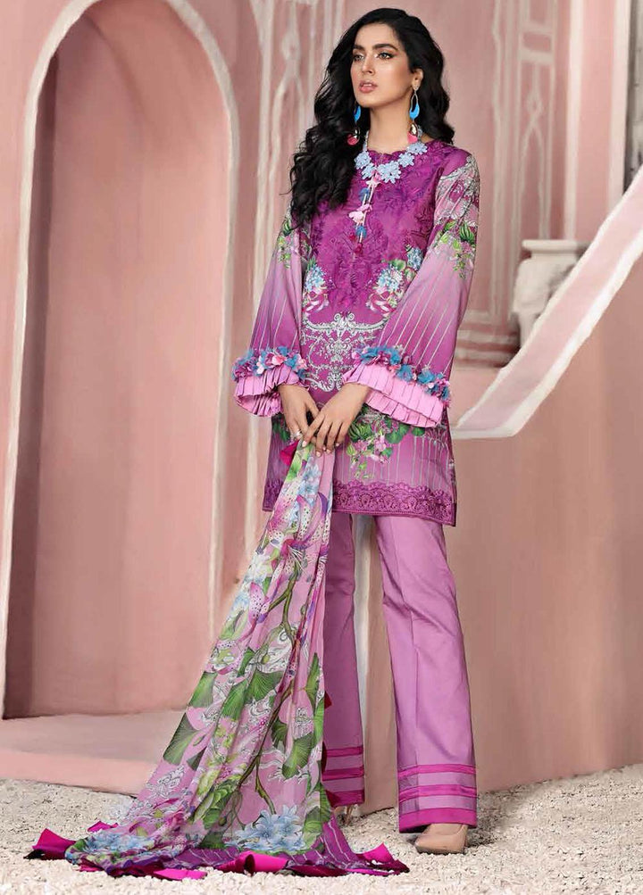Roheenaz Embroidered Lawn Suits Unstitched 3 Piece RO21S 3A - Summer Collection