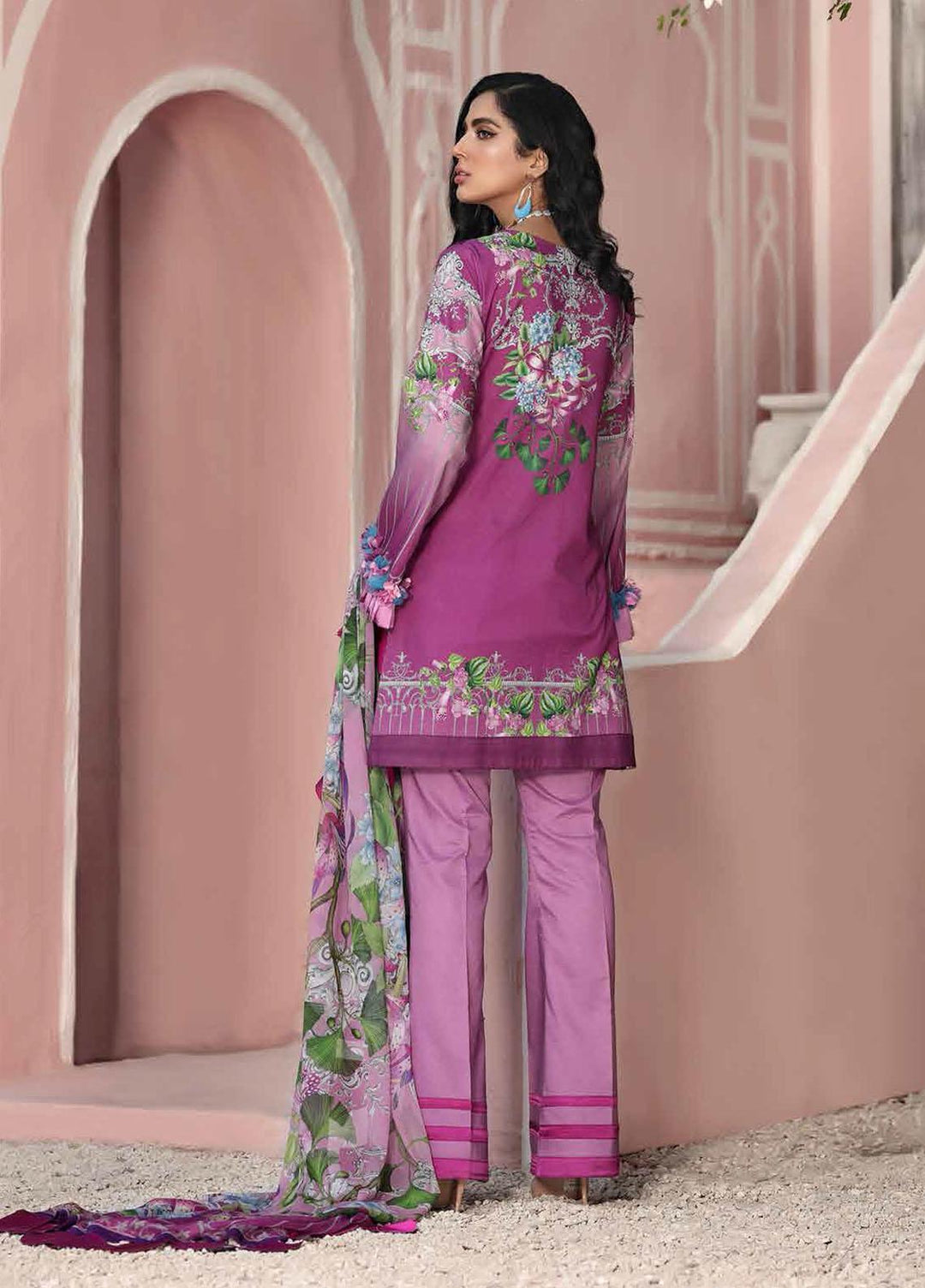 Roheenaz Embroidered Lawn Suits Unstitched 3 Piece RO21S 3A - Summer Collection