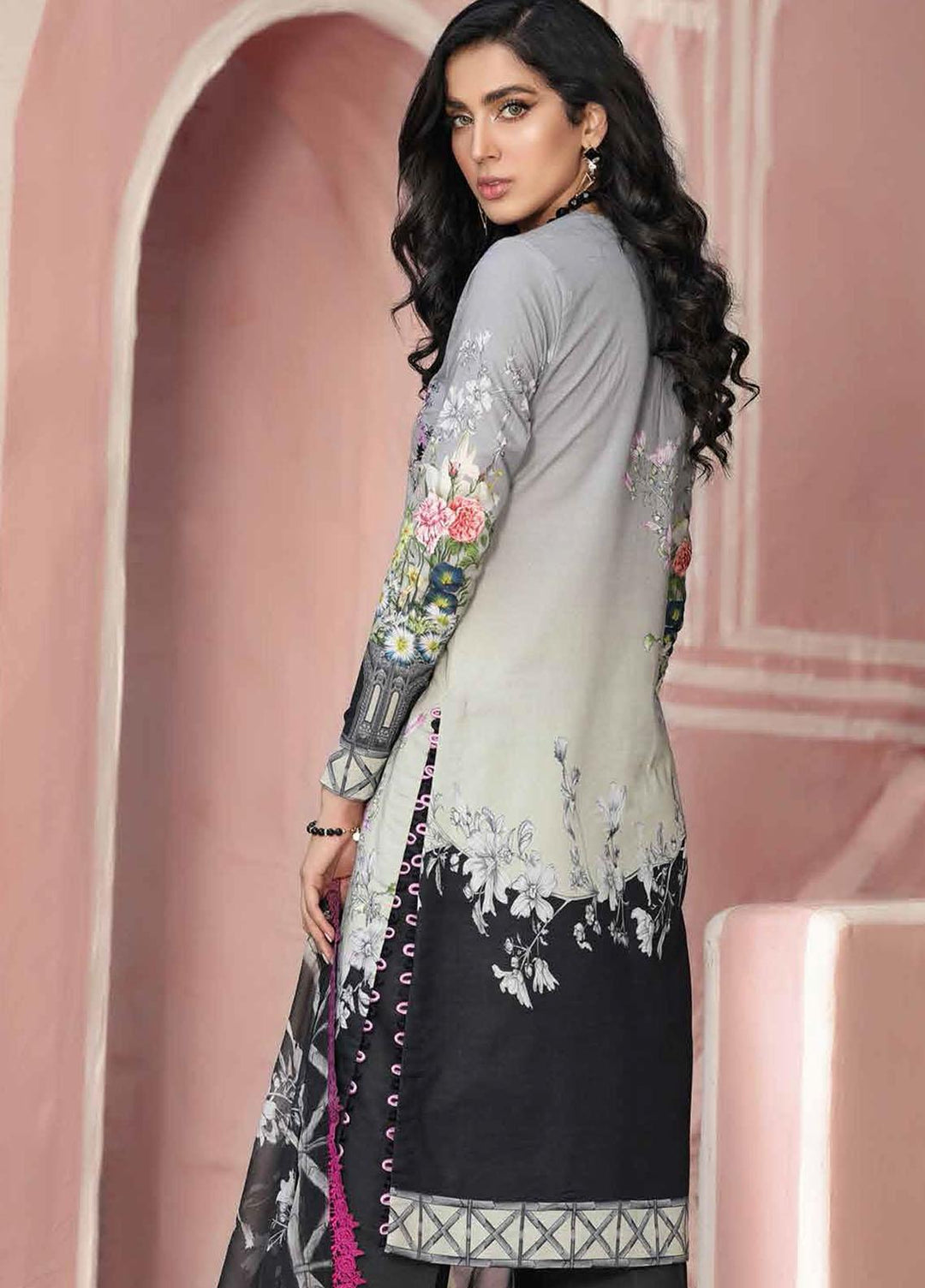 Roheenaz Embroidered Lawn Suits Unstitched 3 Piece RO21S 4A - Summer Collection