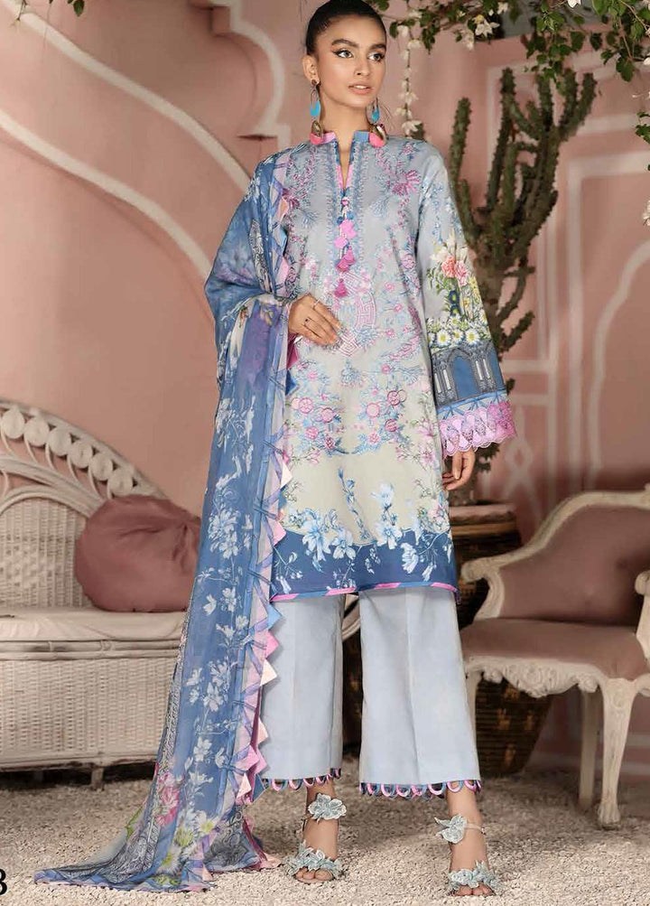 Roheenaz Embroidered Lawn Suits Unstitched 3 Piece RO21S 4B - Summer Collection