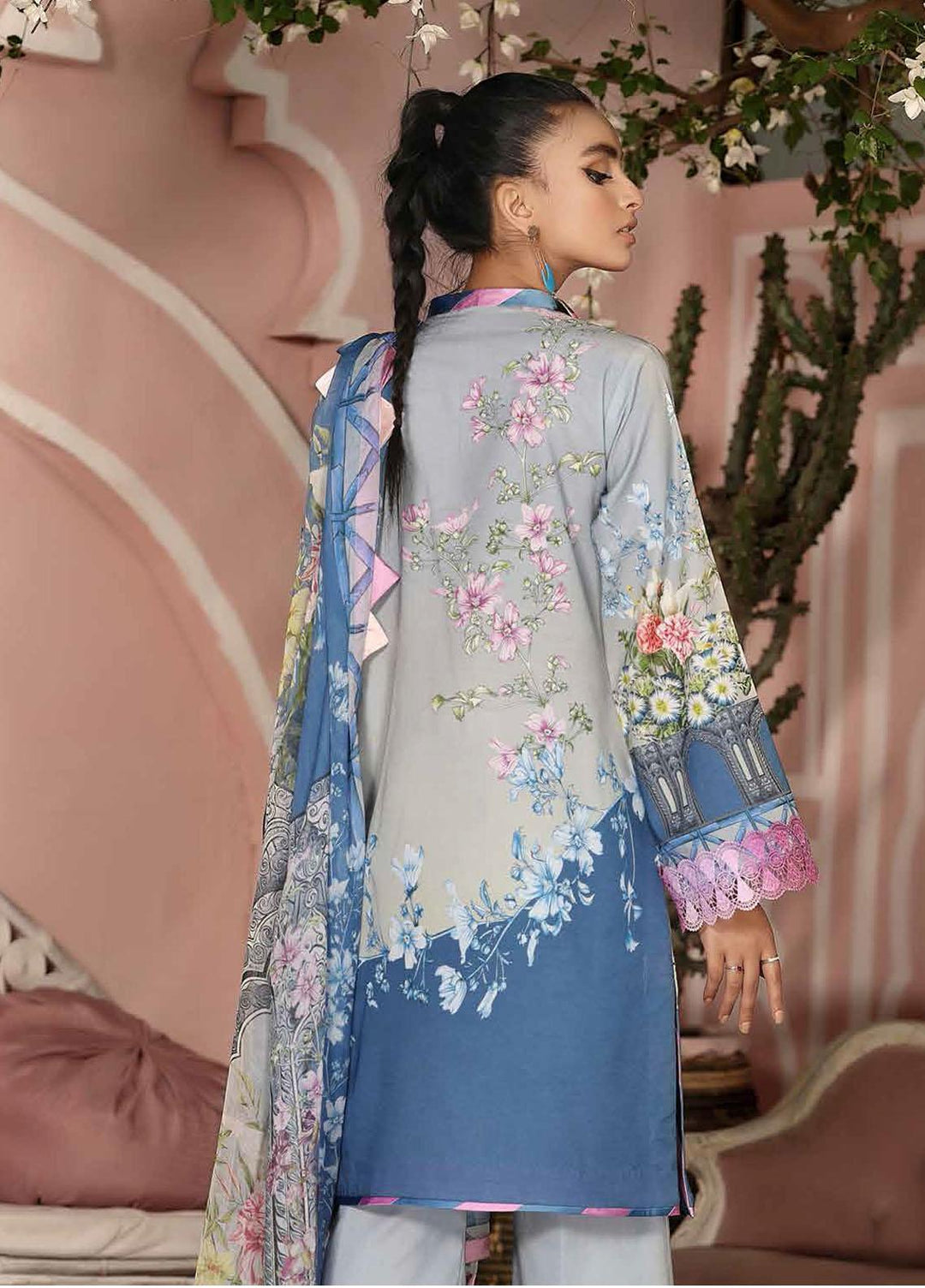 Roheenaz Embroidered Lawn Suits Unstitched 3 Piece RO21S 4B - Summer Collection