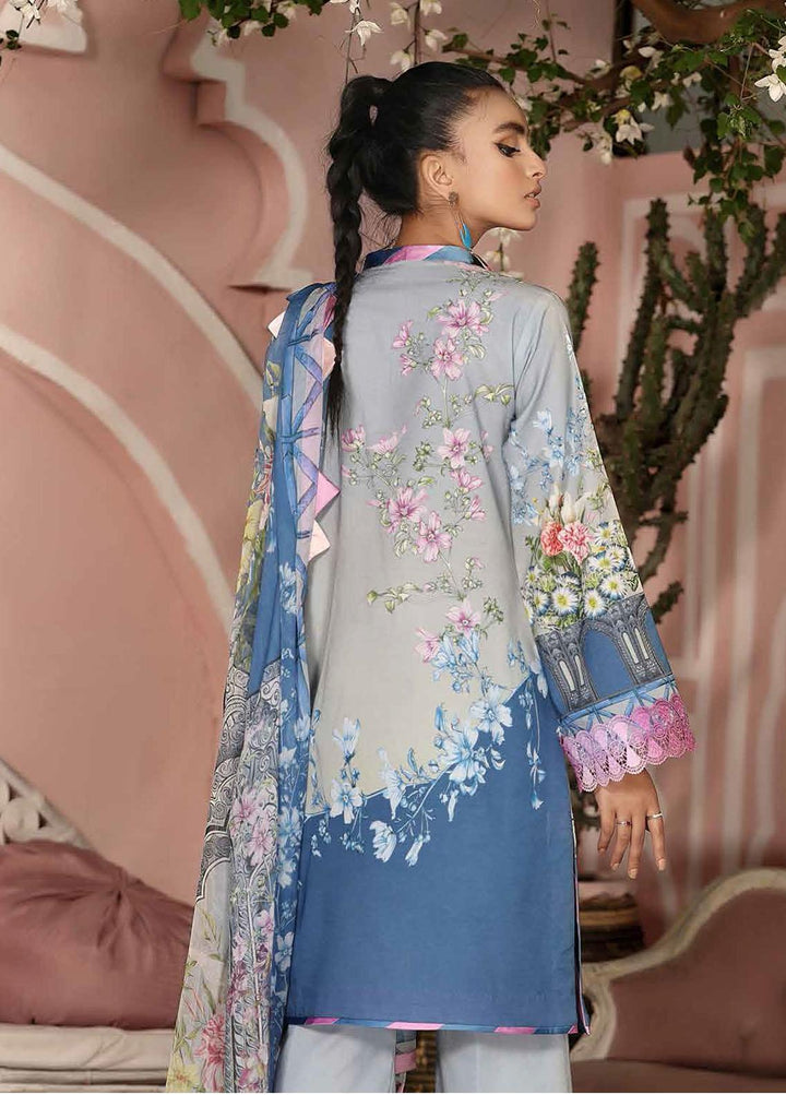 Roheenaz Embroidered Lawn Suits Unstitched 3 Piece RO21S 4B - Summer Collection