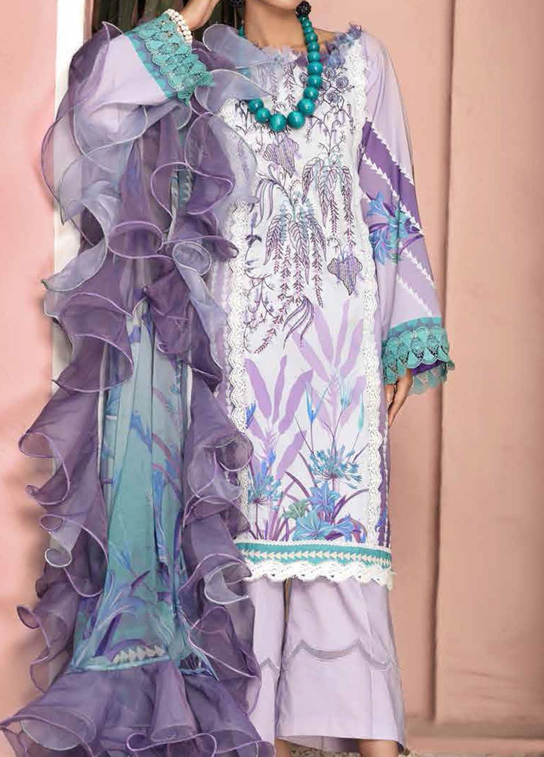 Roheenaz Embroidered Lawn Suits Unstitched 3 Piece RO21S 5B - Summer Collection