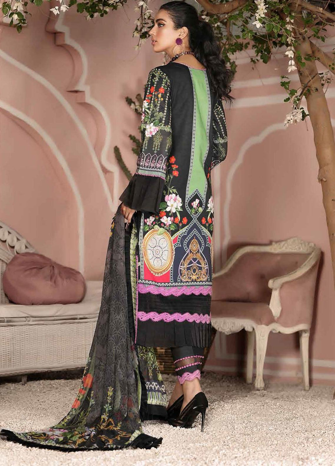 Roheenaz Embroidered Lawn Suits Unstitched 3 Piece RO21S 6A - Summer Collection