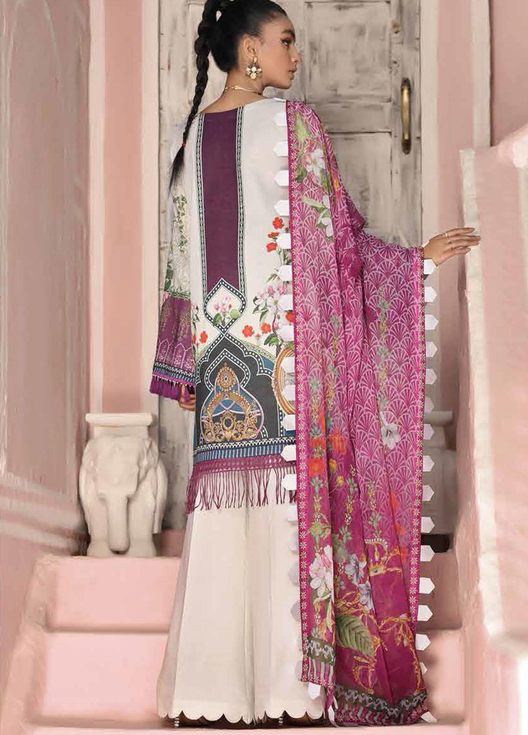 Roheenaz Embroidered Lawn Suits Unstitched 3 Piece RO21S 6B - Summer Collection