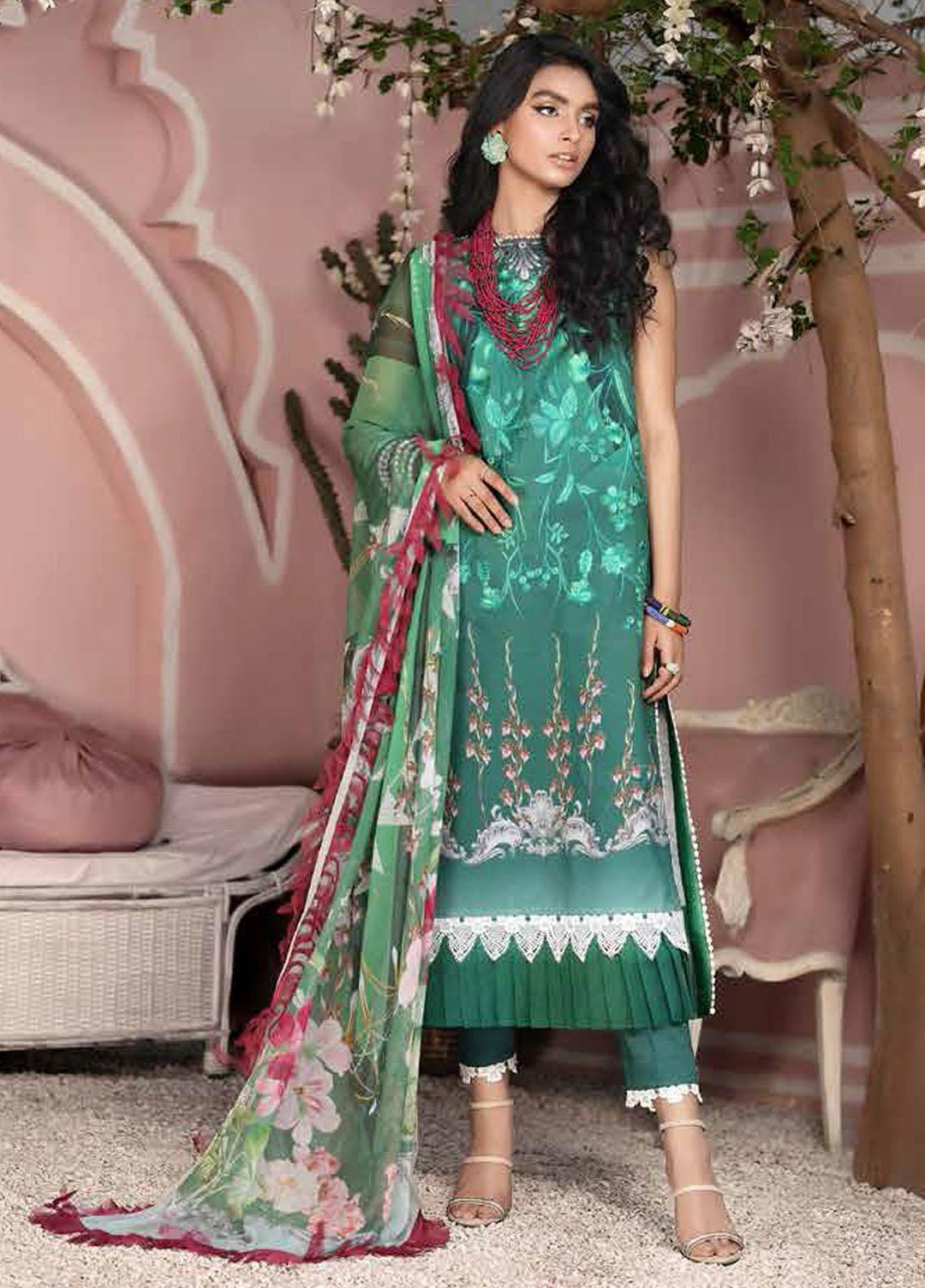 Roheenaz Embroidered Lawn Suits Unstitched 3 Piece RO21S 7A - Summer Collection