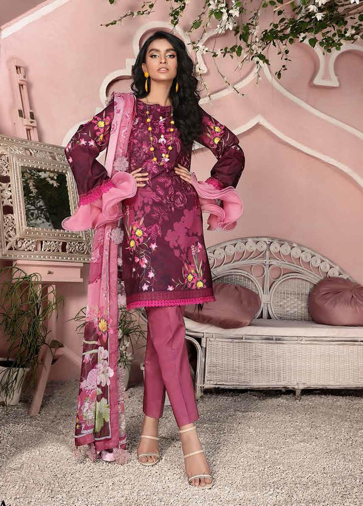 Roheenaz Embroidered Lawn Suits Unstitched 3 Piece RO21S 8A - Summer Collection
