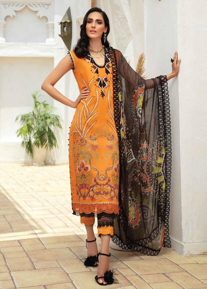Roheenaz Embroidered Lawn Suits Unstitched 3 Piece RO22S-1 RNZ-02-A Gold Finch - Summer Collection