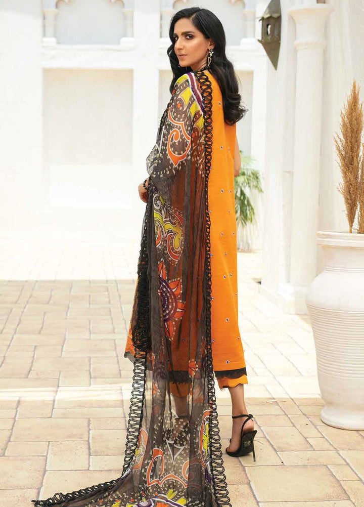 Roheenaz Embroidered Lawn Suits Unstitched 3 Piece RO22S-1 RNZ-02-A Gold Finch - Summer Collection