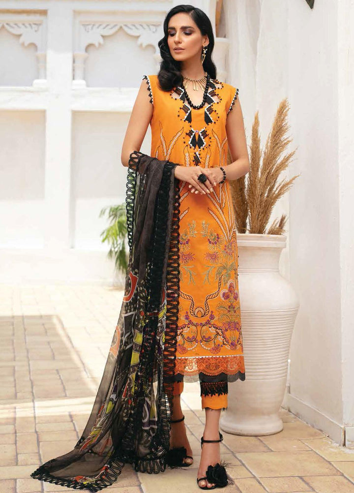 Roheenaz Embroidered Lawn Suits Unstitched 3 Piece RO22S-1 RNZ-02-A Gold Finch - Summer Collection