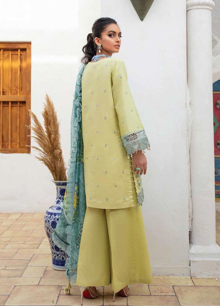 Roheenaz Embroidered Lawn Suits Unstitched 3 Piece RO22S-1 RNZ-02-B Aqua Haze - Summer Collection