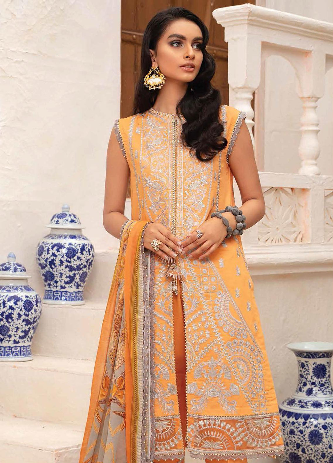 Roheenaz Embroidered Lawn Suits Unstitched 3 Piece RO22S-1 RNZ-03-A Coral Reef - Summer Collection