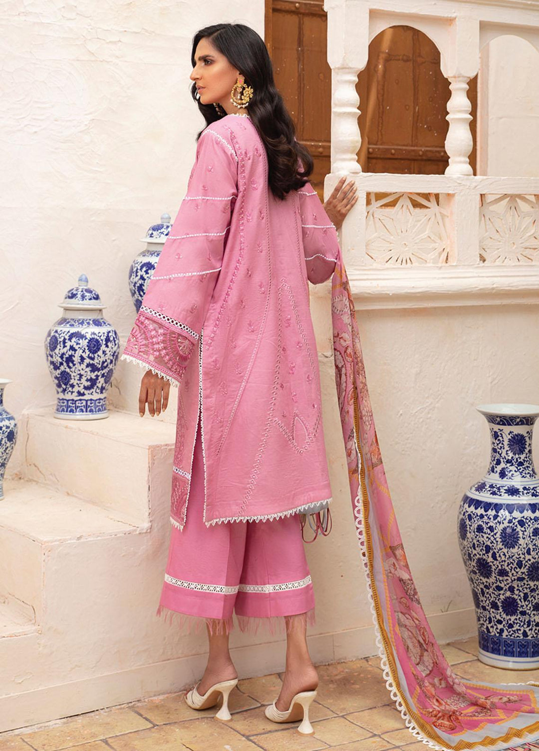 Roheenaz Embroidered Lawn Suits Unstitched 3 Piece RO22S-1 RNZ-03-B Rosette - Summer Collection