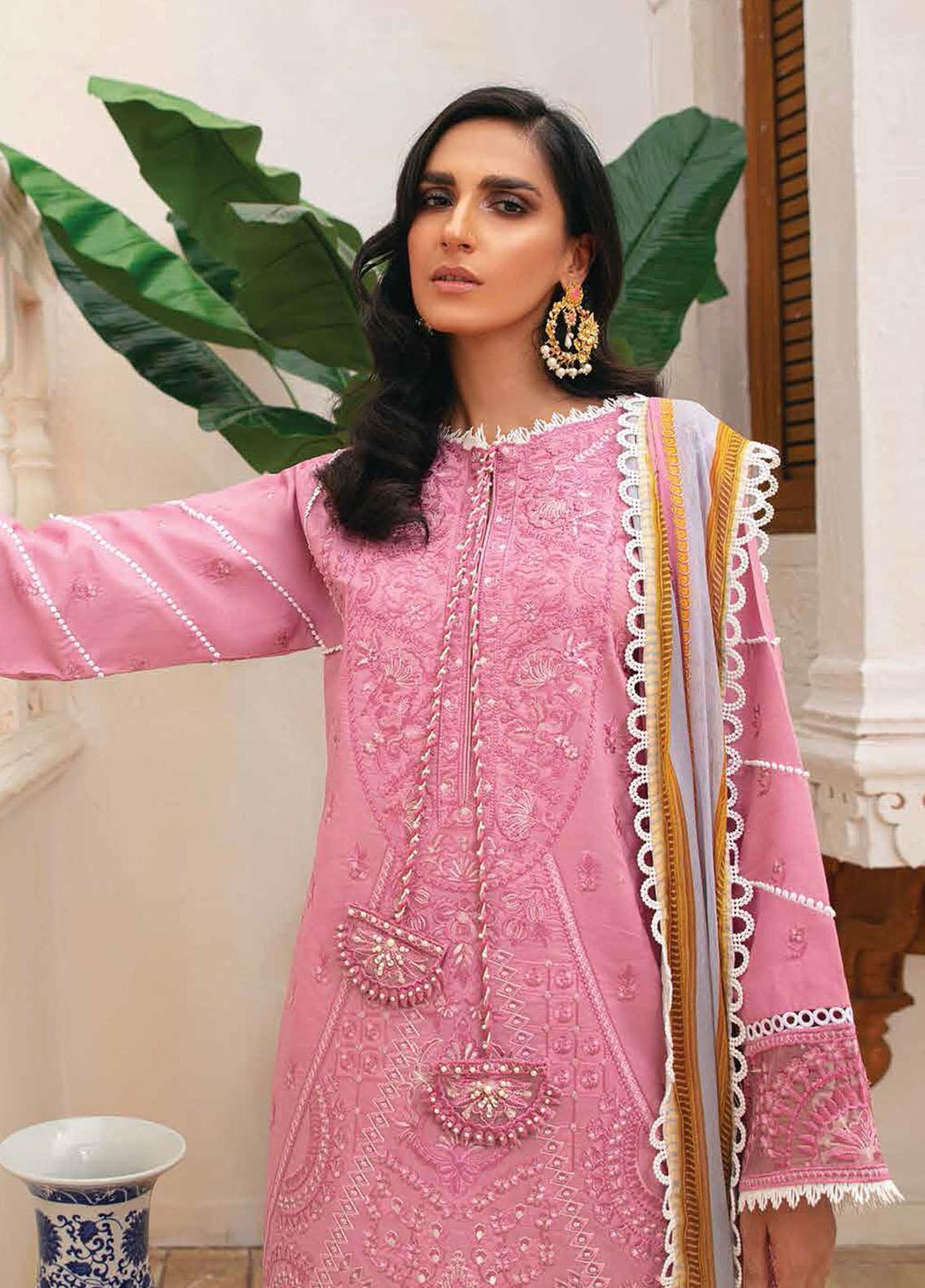 Roheenaz Embroidered Lawn Suits Unstitched 3 Piece RO22S-1 RNZ-03-B Rosette - Summer Collection