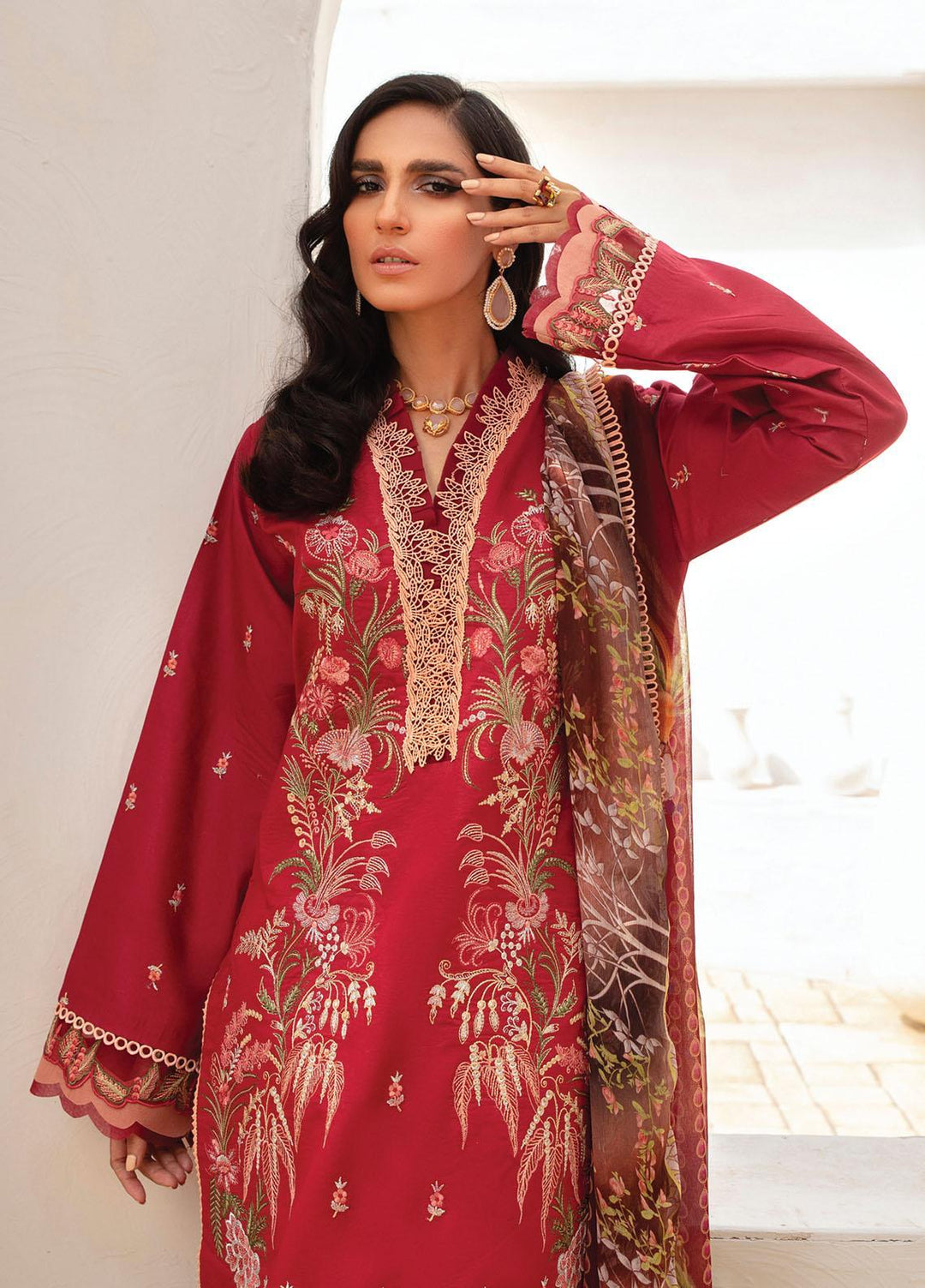 Roheenaz Embroidered Lawn Suits Unstitched 3 Piece RO22S-1 RNZ-05-A Spring Bud - Summer Collection