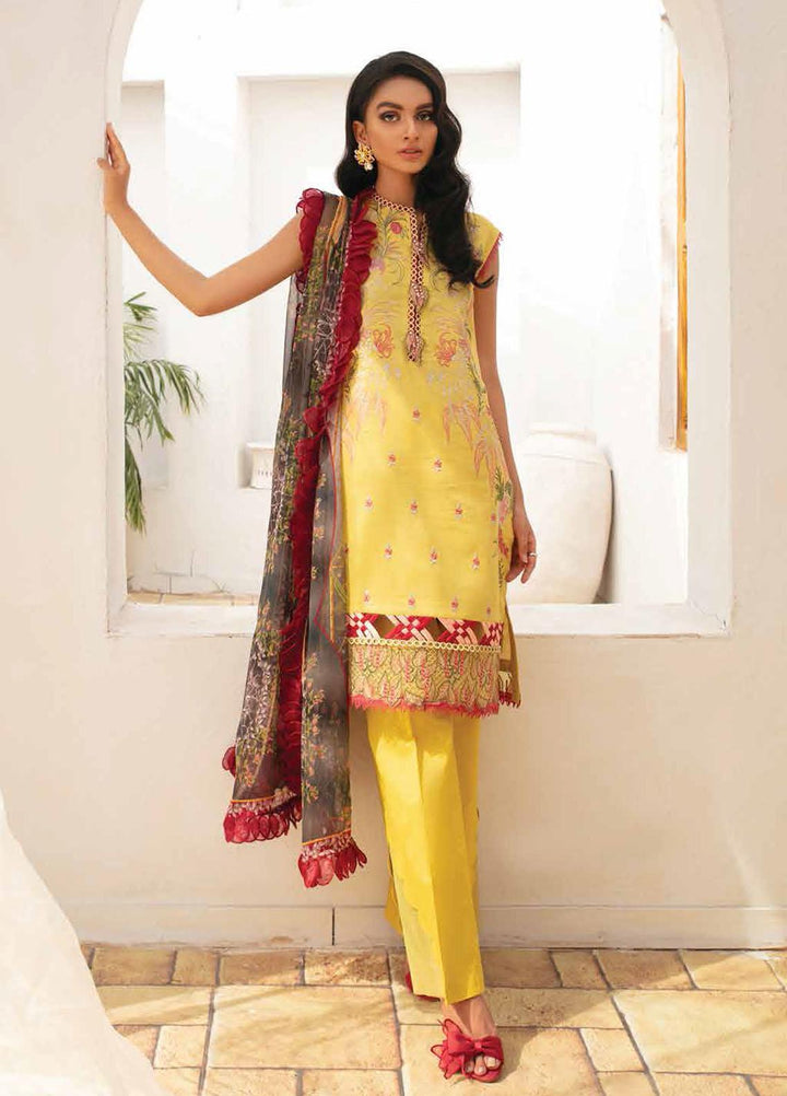 Roheenaz Embroidered Lawn Suits Unstitched 3 Piece RO22S-1 RNZ-05-B Golden Spice - Summer Collection