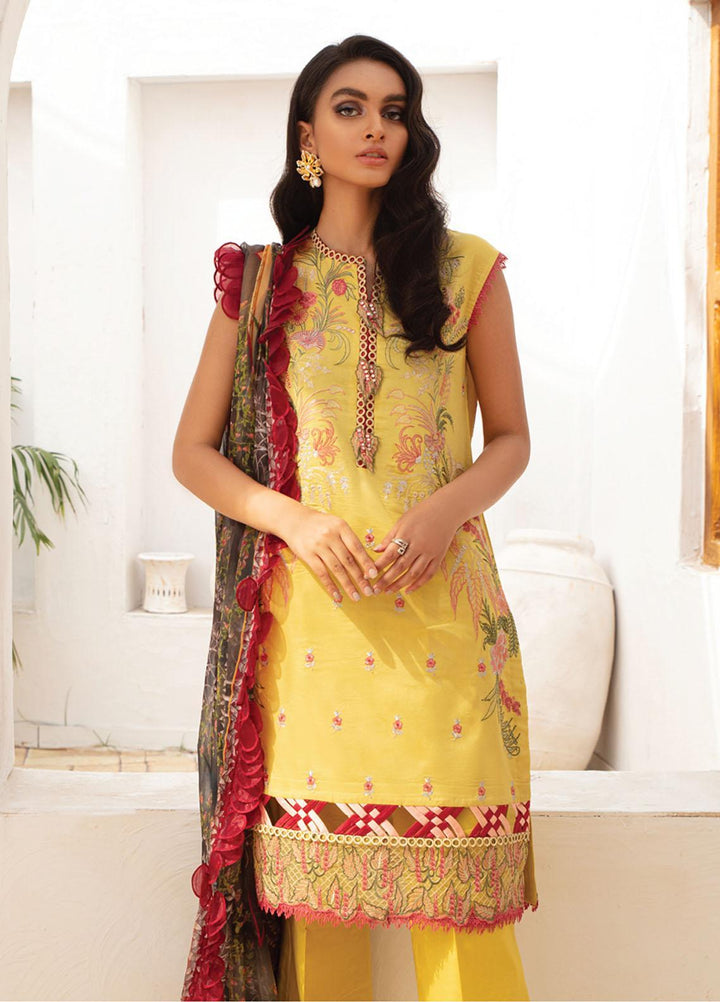 Roheenaz Embroidered Lawn Suits Unstitched 3 Piece RO22S-1 RNZ-05-B Golden Spice - Summer Collection