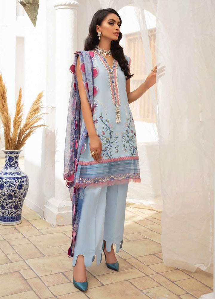 Roheenaz Embroidered Lawn Suits Unstitched 3 Piece RO22S-1 RNZ-06-A Whispering Sky - Summer Collection
