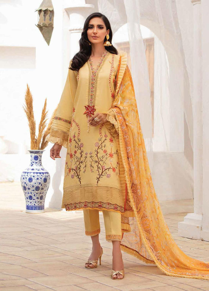 Roheenaz Embroidered Lawn Suits Unstitched 3 Piece RO22S-1 RNZ-06-B Dreamy Sunset - Summer Collection