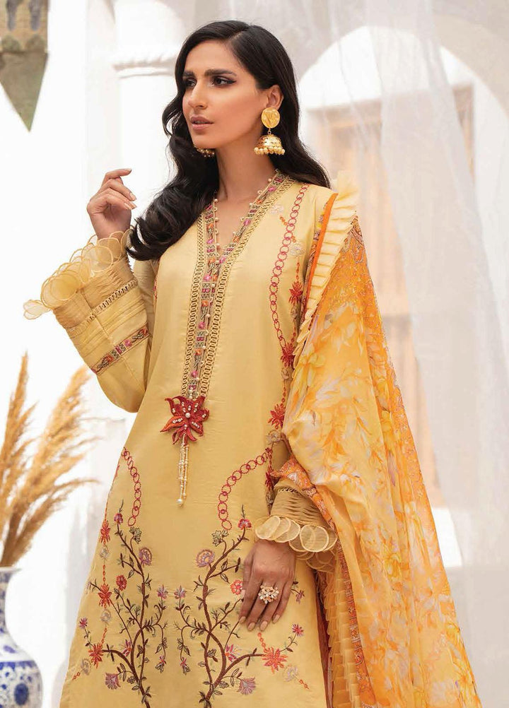 Roheenaz Embroidered Lawn Suits Unstitched 3 Piece RO22S-1 RNZ-06-B Dreamy Sunset - Summer Collection