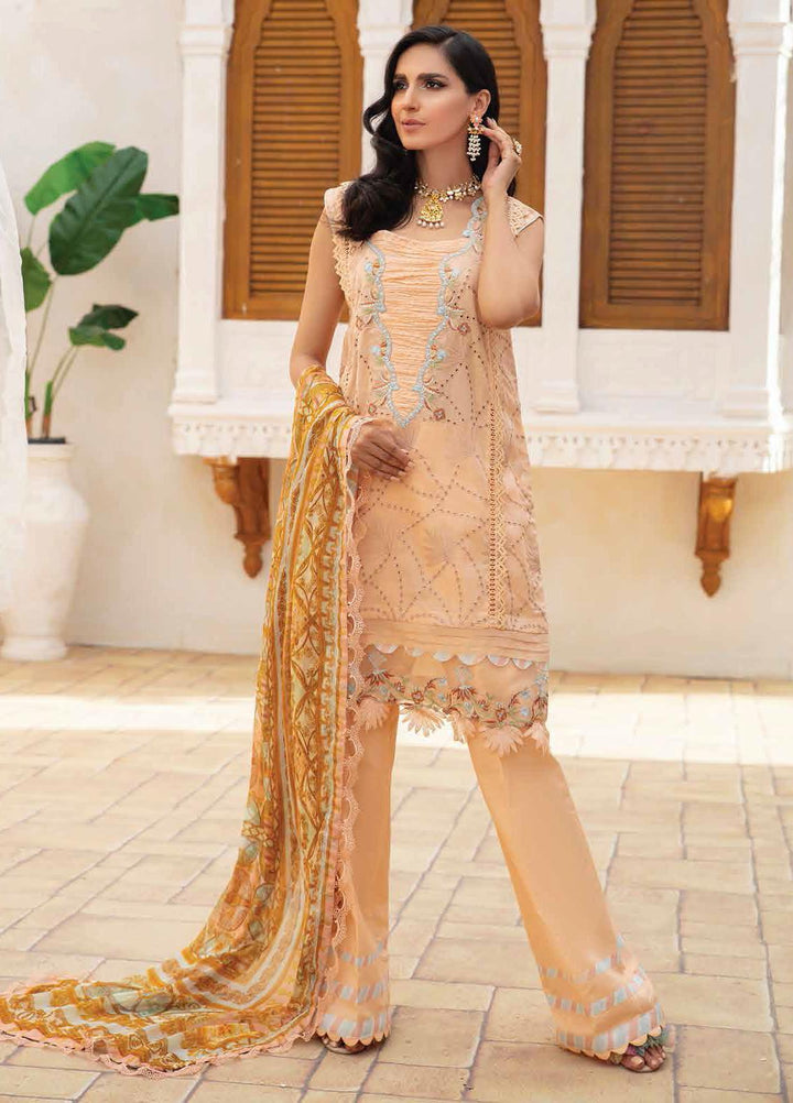 Roheenaz Embroidered Lawn Suits Unstitched 3 Piece RO22S-1 RNZ-08-A Peach Peony - Summer Collection