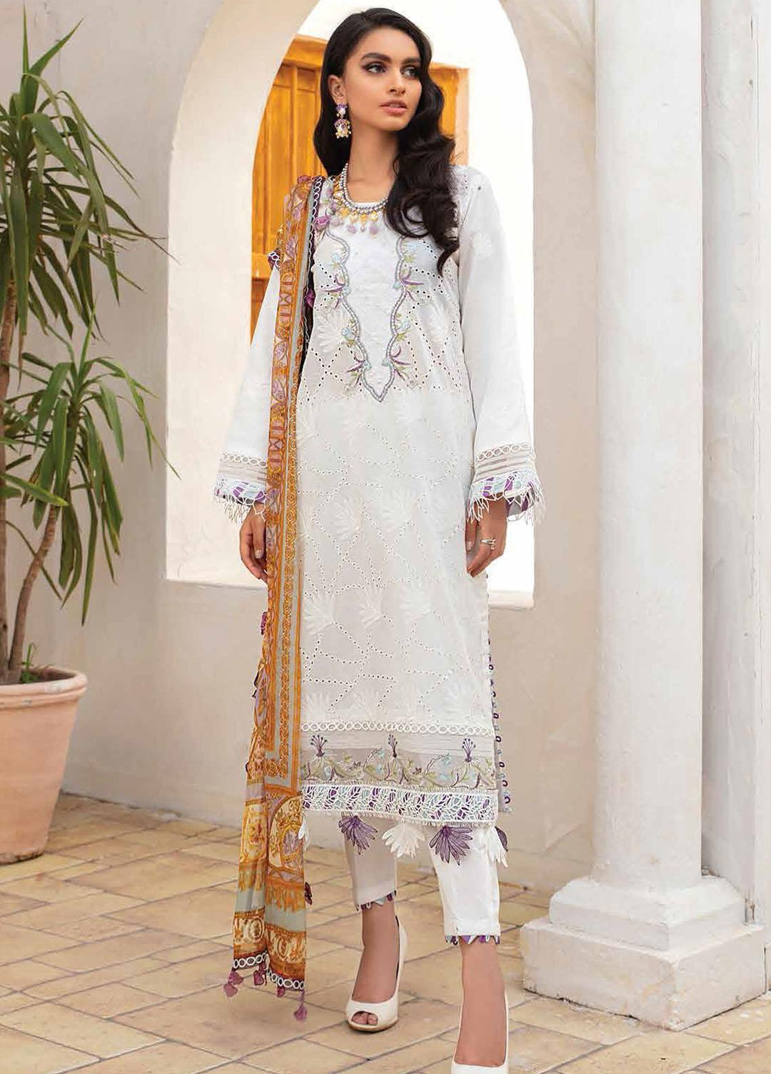Roheenaz Embroidered Lawn Suits Unstitched 3 Piece RO22S-1 RNZ-08-B Day Dream - Summer Collection