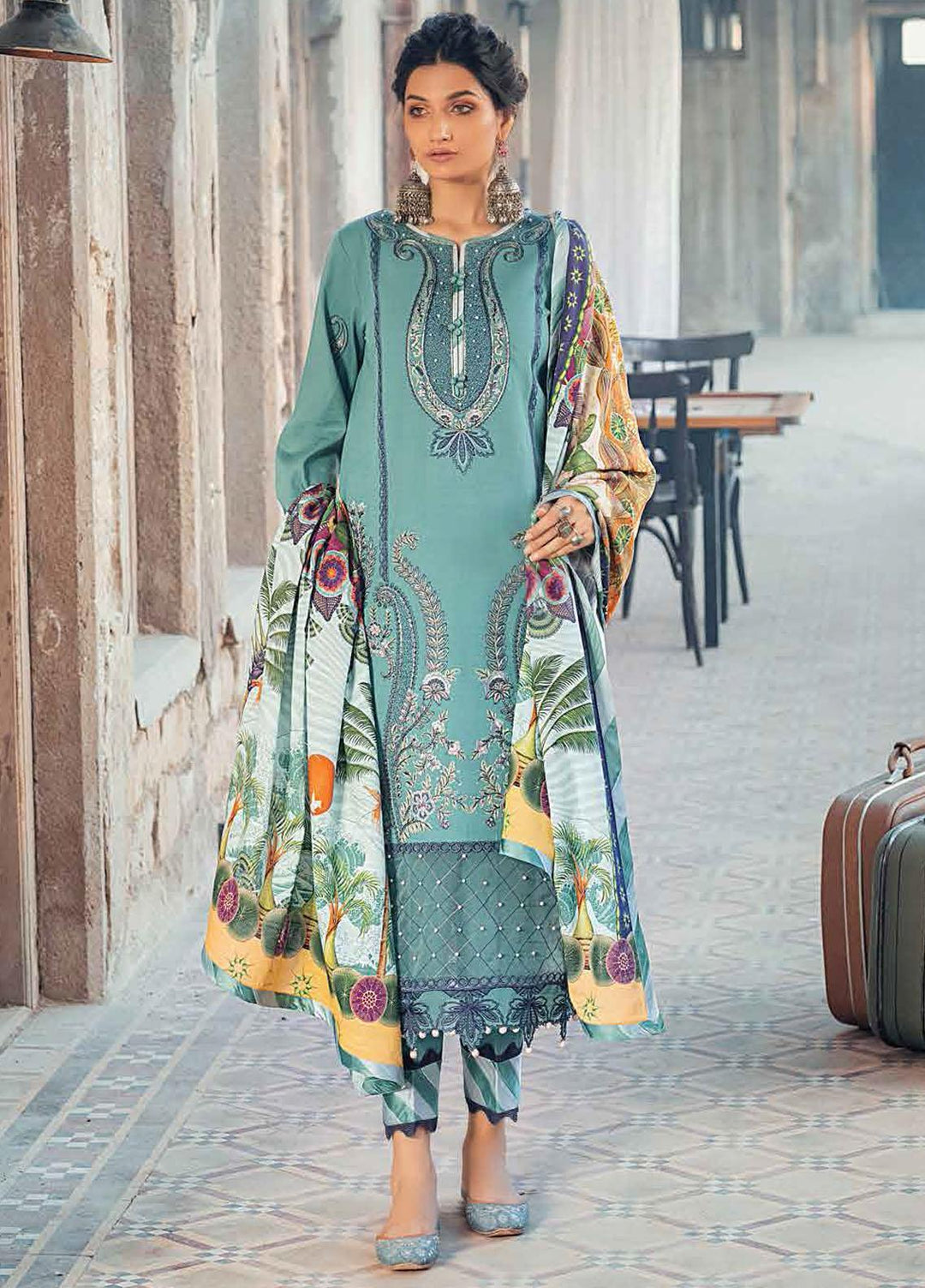 Roheenaz Embroidered Khaddar Suits Unstitched 3 Piece RO21WF RNW21-1B - Winter Collection