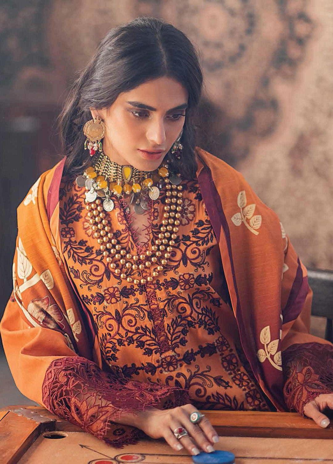 Roheenaz Embroidered Khaddar Suits Unstitched 3 Piece RO21WF RNW21-6B - Winter Collection