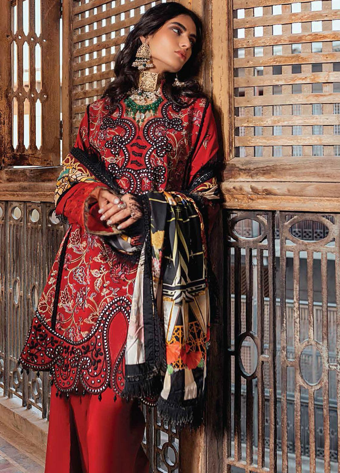 Roheenaz Embroidered Linen Suits Unstitched 3 Piece RO21WF RNW21-7B - Winter Collection