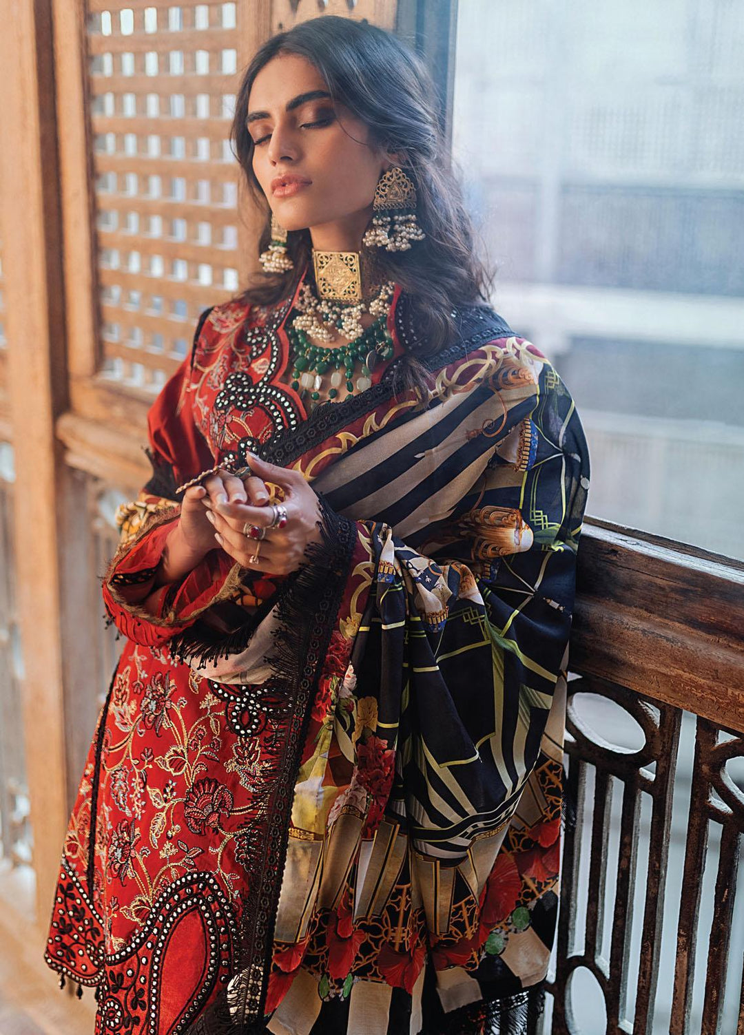 Roheenaz Embroidered Linen Suits Unstitched 3 Piece RO21WF RNW21-7B - Winter Collection