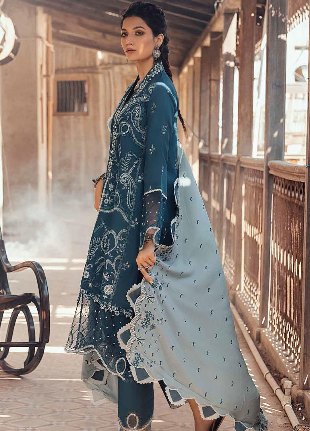 Roheenaz Embroidered Linen Suits Unstitched 3 Piece RO21WF RNW21-8A - Winter Collection
