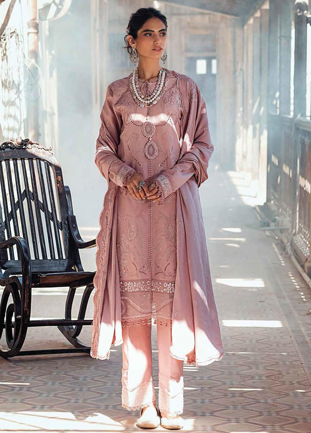 Roheenaz Embroidered Linen Suits Unstitched 3 Piece RO21WF RNW21-8B - Winter Collection