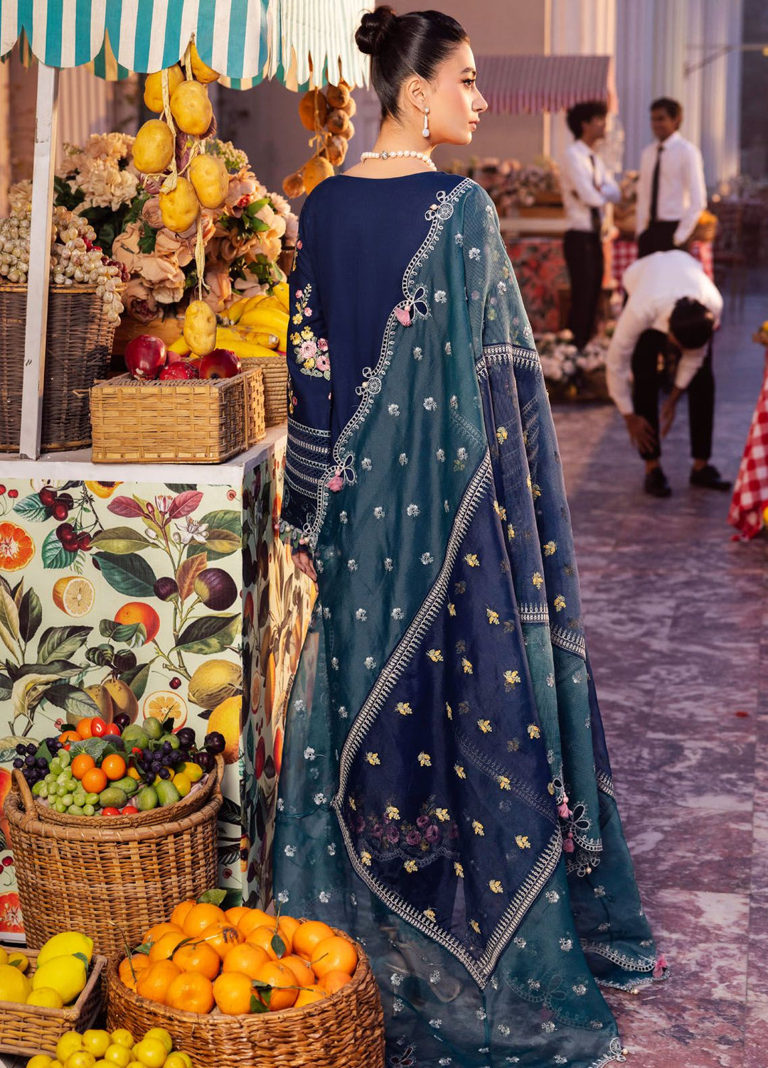 Roman Holiday By Sardinia Embroidered Lawn Suit Unstitched 3 Piece SRD24RH Aura SR207 - Luxury Collection