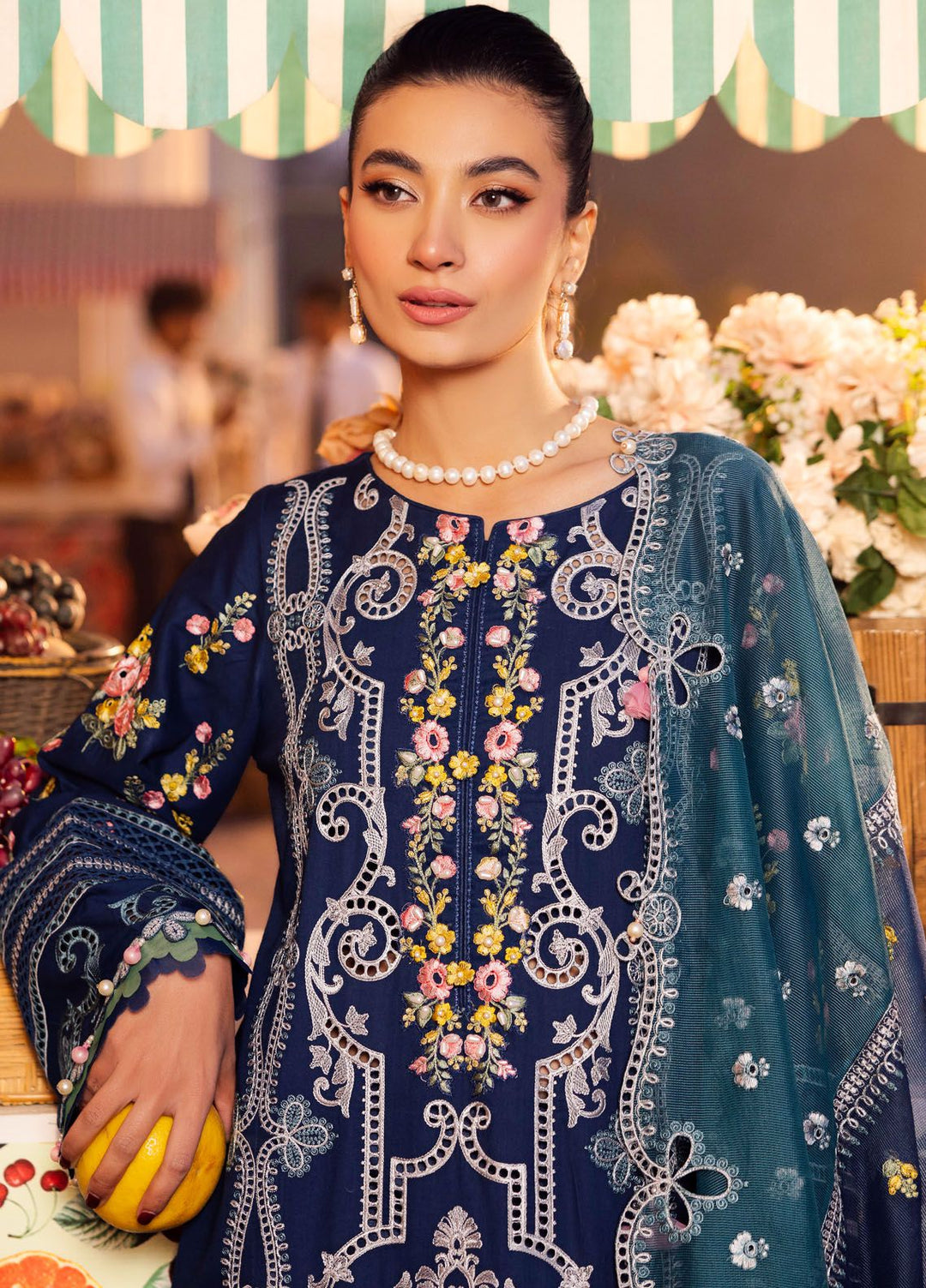 Roman Holiday By Sardinia Embroidered Lawn Suit Unstitched 3 Piece SRD24RH Aura SR207 - Luxury Collection