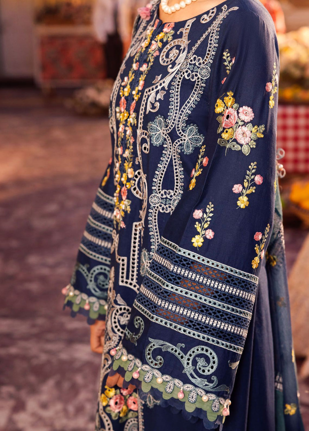 Roman Holiday By Sardinia Embroidered Lawn Suit Unstitched 3 Piece SRD24RH Aura SR207 - Luxury Collection