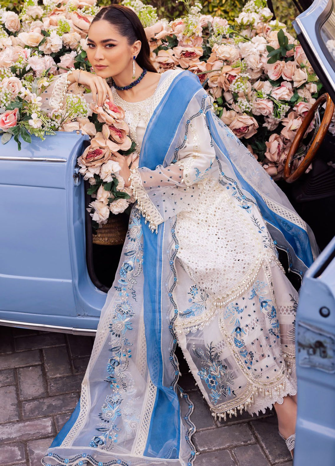 Roman Holiday By Sardinia Embroidered Lawn Suit Unstitched 3 Piece SRD24RH Diana SR201 - Luxury Collection