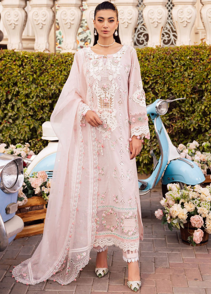 Roman Holiday By Sardinia Embroidered Lawn Suit Unstitched 3 Piece SRD24RH Flora SR203 - Luxury Collection