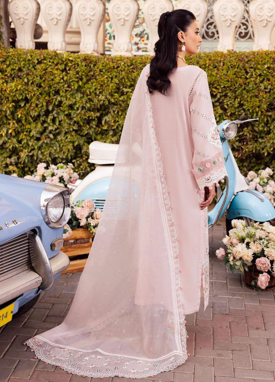 Roman Holiday By Sardinia Embroidered Lawn Suit Unstitched 3 Piece SRD24RH Flora SR203 - Luxury Collection