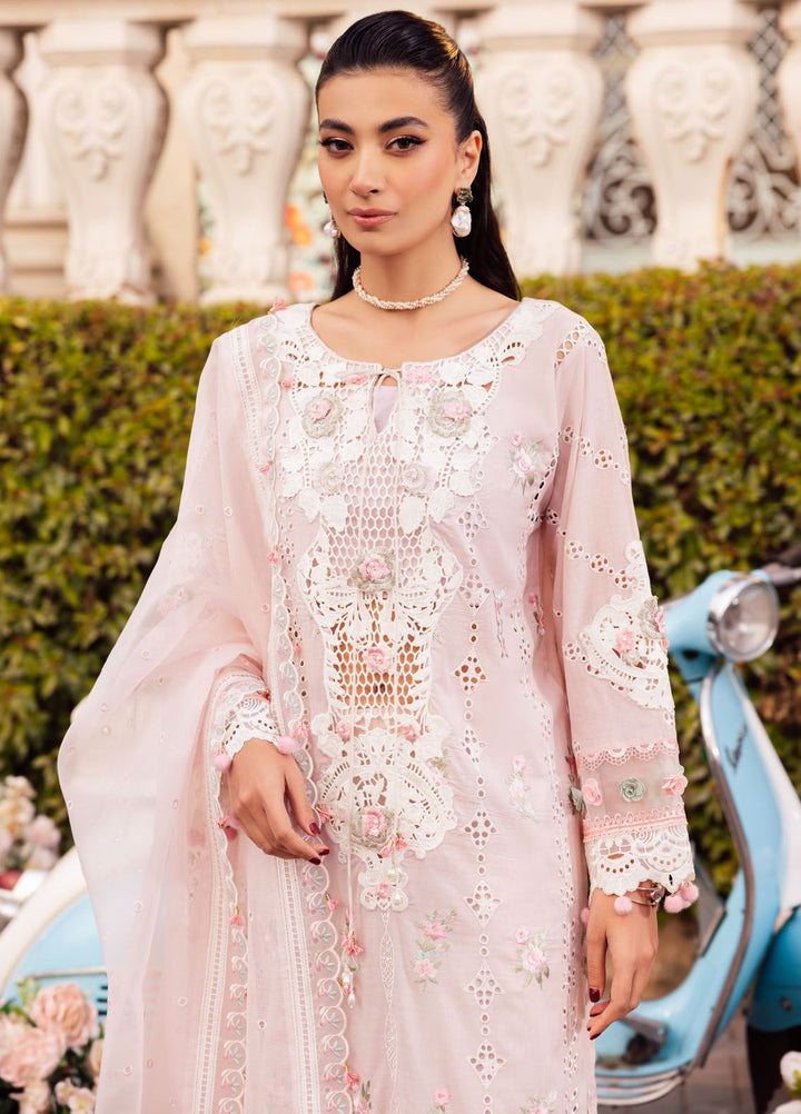 Roman Holiday By Sardinia Embroidered Lawn Suit Unstitched 3 Piece SRD24RH Flora SR203 - Luxury Collection