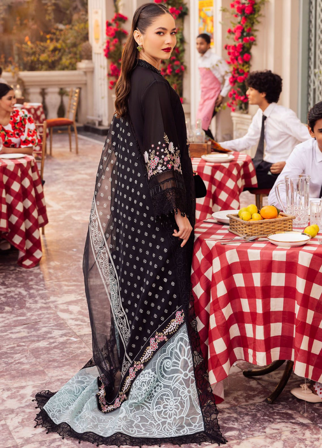 Roman Holiday By Sardinia Embroidered Lawn Suit Unstitched 3 Piece SRD24RH Luna SR202 - Luxury Collection