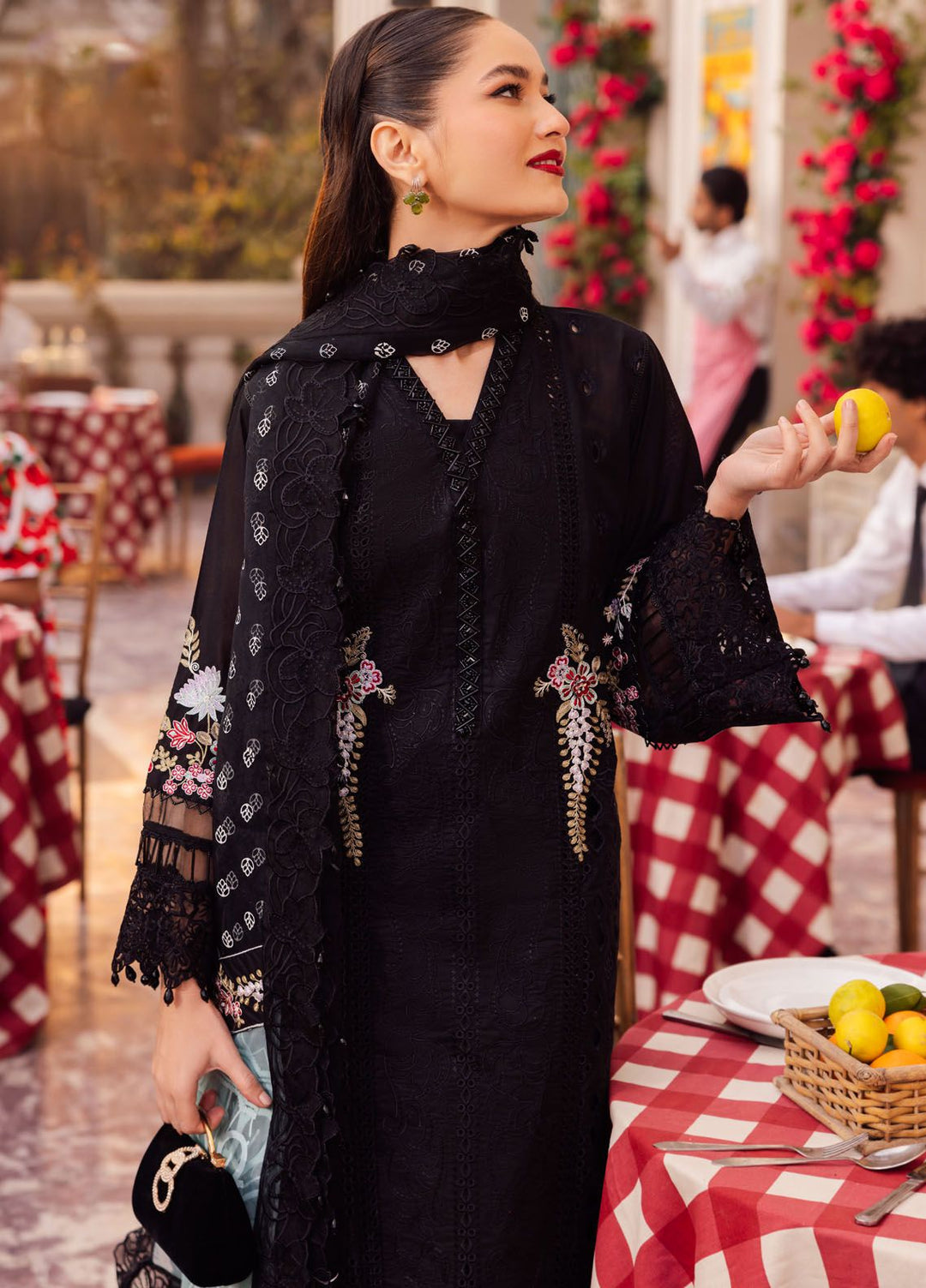 Roman Holiday By Sardinia Embroidered Lawn Suit Unstitched 3 Piece SRD24RH Luna SR202 - Luxury Collection
