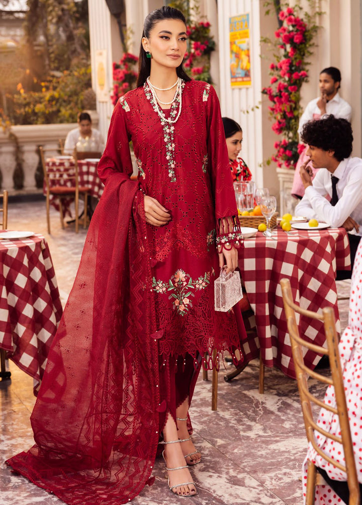 Roman Holiday By Sardinia Embroidered Lawn Suit Unstitched 3 Piece SRD24RH Rhea SR206 - Luxury Collection