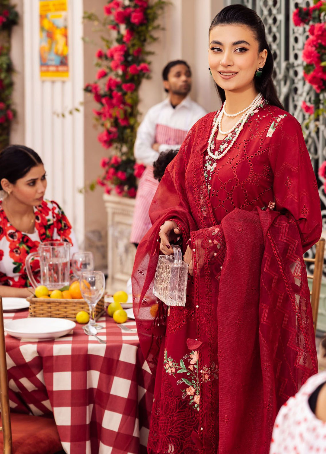 Roman Holiday By Sardinia Embroidered Lawn Suit Unstitched 3 Piece SRD24RH Rhea SR206 - Luxury Collection