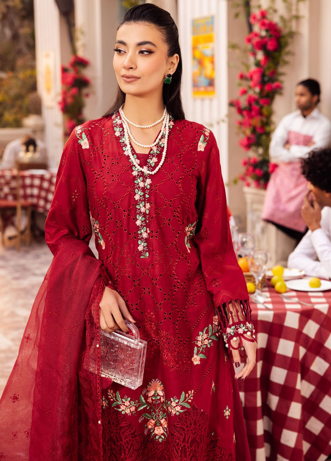 Roman Holiday By Sardinia Embroidered Lawn Suit Unstitched 3 Piece SRD24RH Rhea SR206 - Luxury Collection