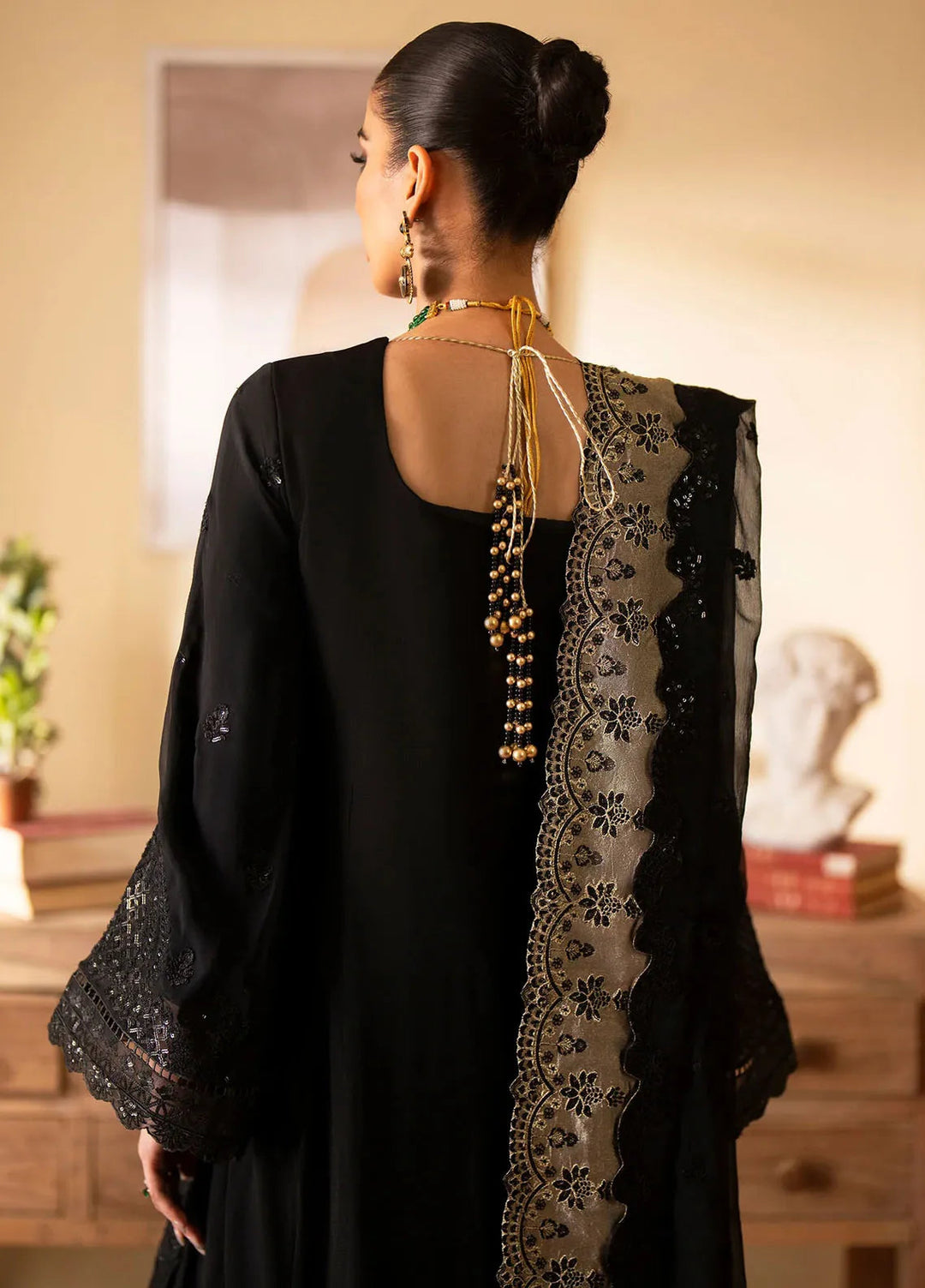 Romansiyyah By Emaan Adeel Embroidered Chiffon Suit Unstitched 3 Piece EA24R Rehani - Formal Collection