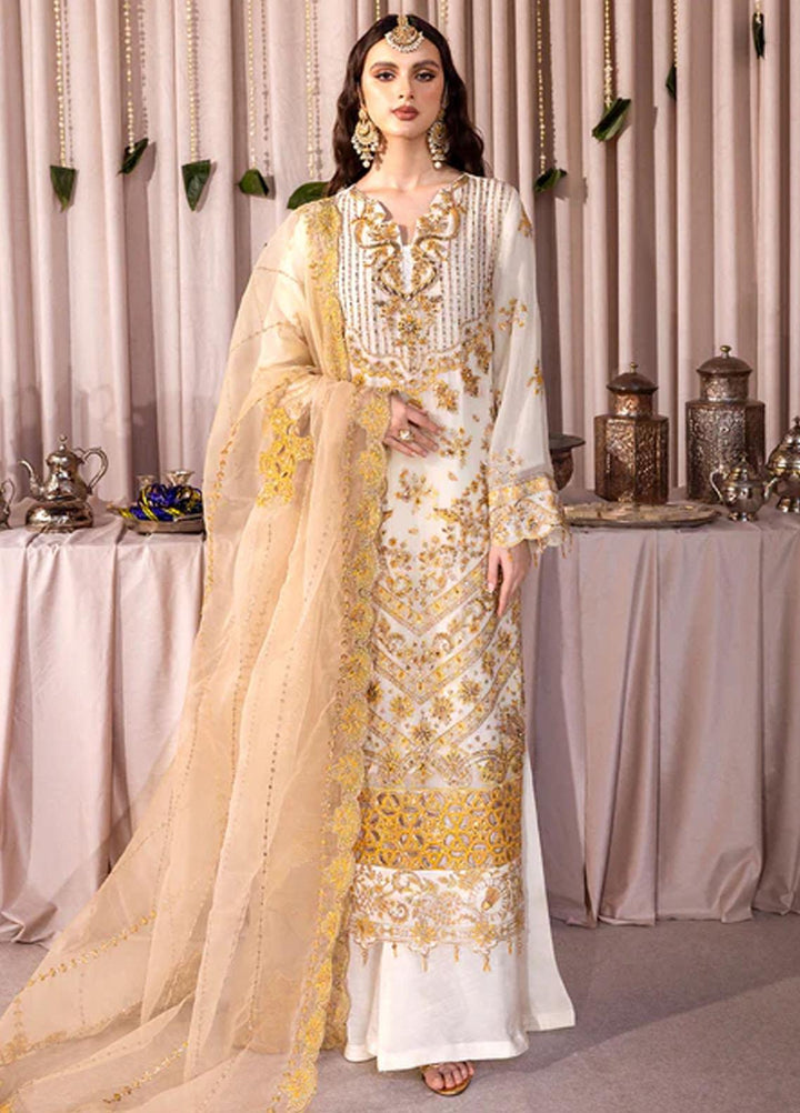 Romansiyyah By Emaan Adeel Embroidered Chiffon Suits Unstitched 3 Piece EA23RS Chantel - Luxury Collection