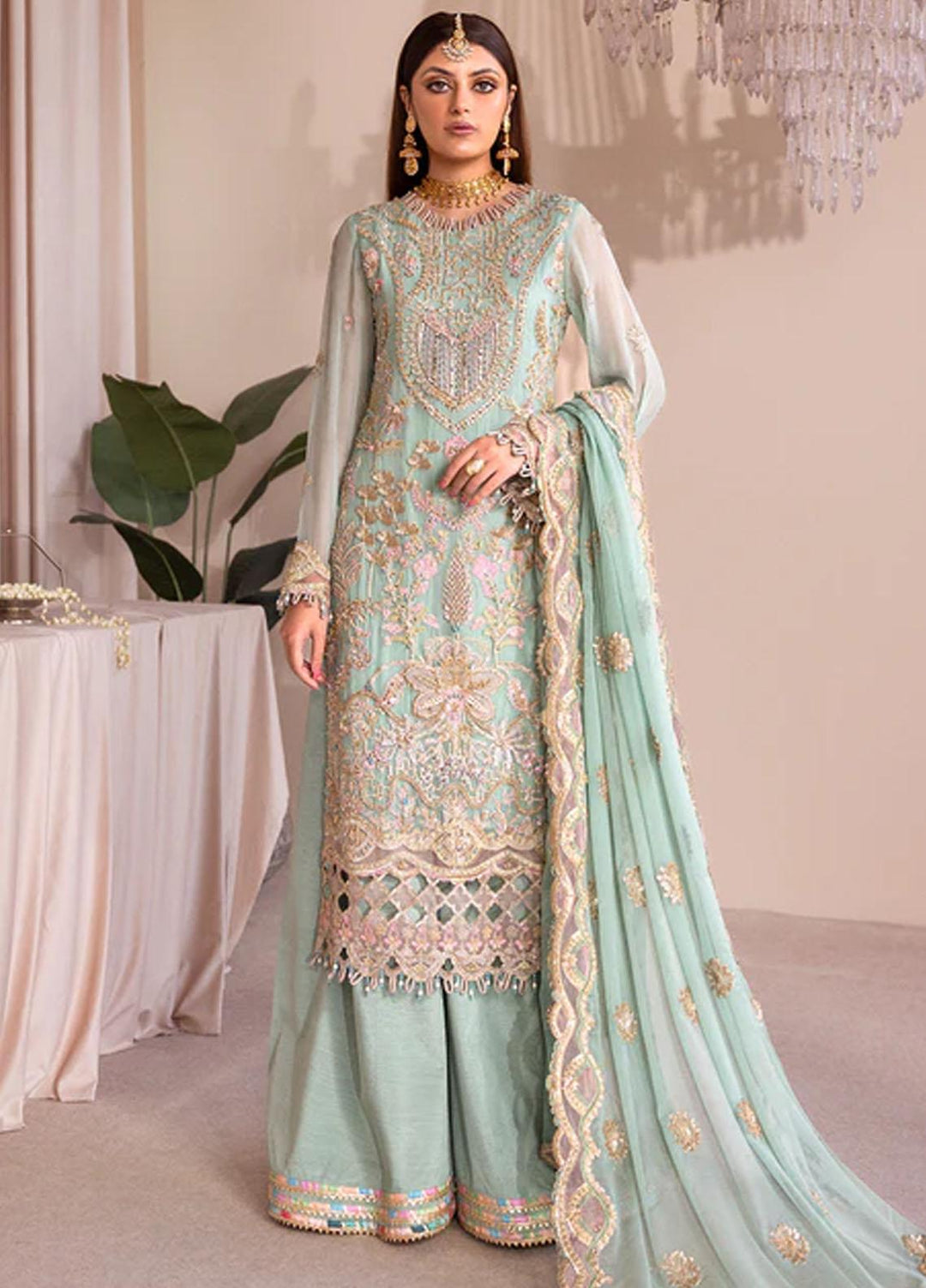Romansiyyah By Emaan Adeel Embroidered Chiffon Suits Unstitched 3 Piece EA23RS Dalilah - Luxury Collection