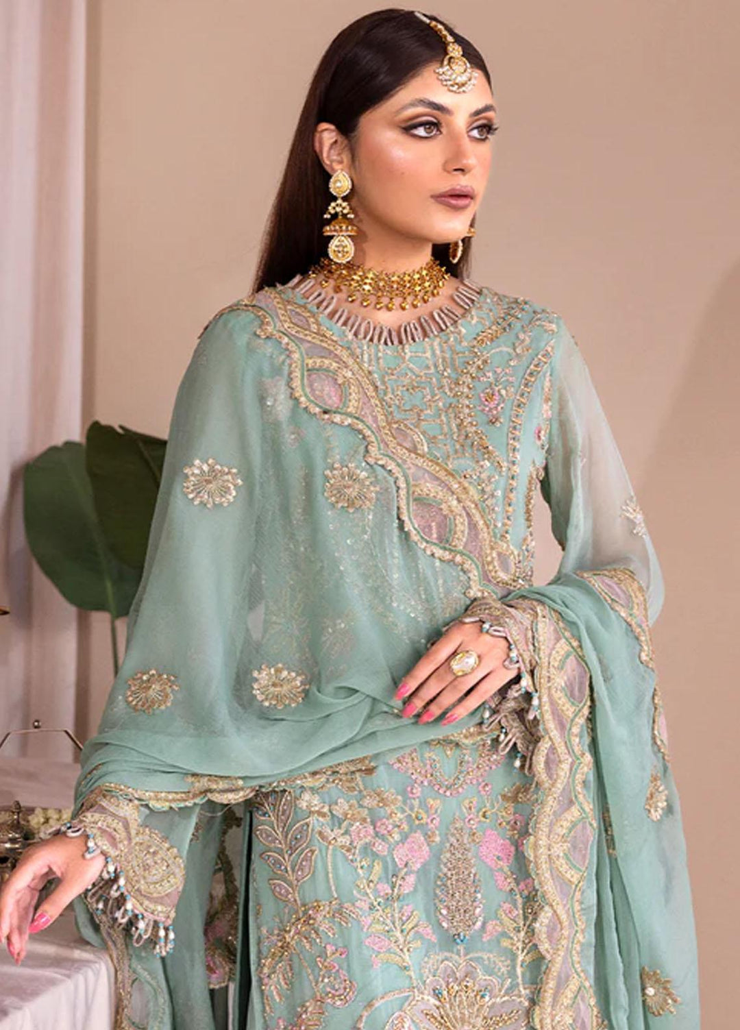 Romansiyyah By Emaan Adeel Embroidered Chiffon Suits Unstitched 3 Piece EA23RS Dalilah - Luxury Collection