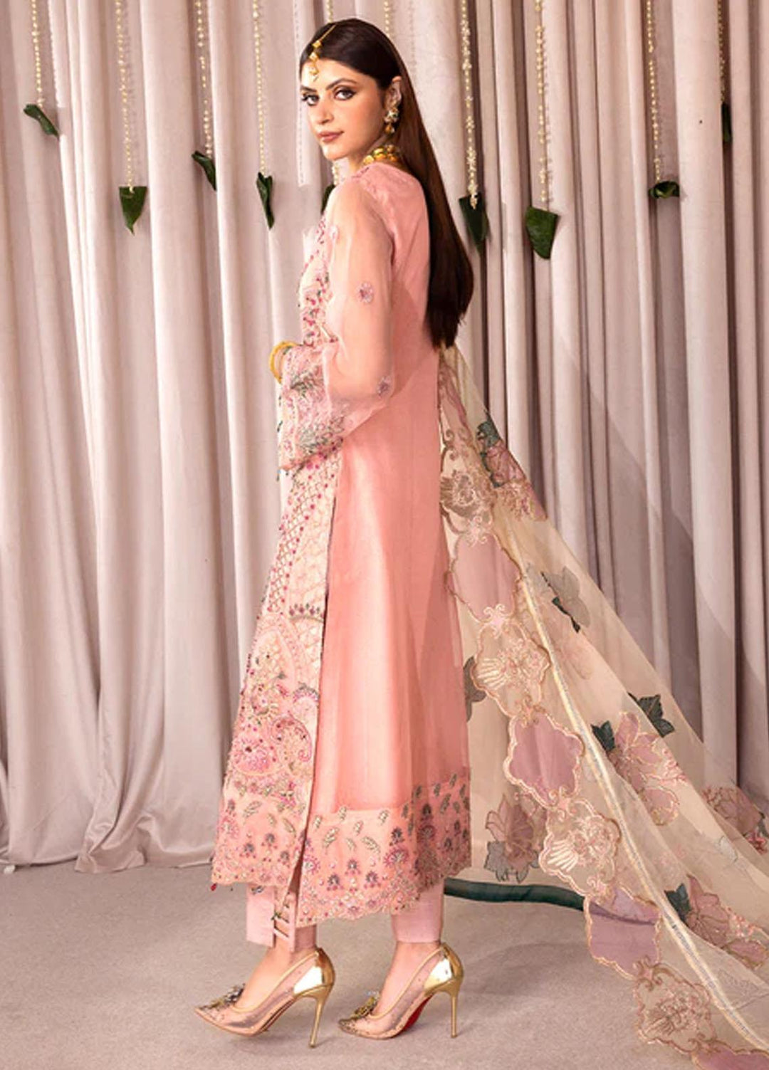 Romansiyyah By Emaan Adeel Embroidered Organza Suits Unstitched 3 Piece EA23RS Iris - Luxury Collection