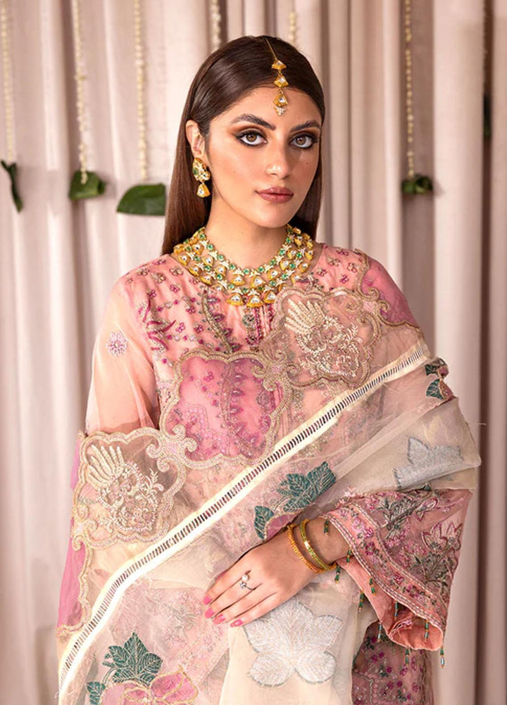 Romansiyyah By Emaan Adeel Embroidered Organza Suits Unstitched 3 Piece EA23RS Iris - Luxury Collection